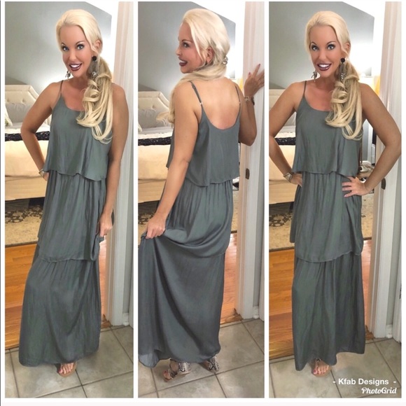 ❤️LAST 1! Ash Olive Adjustable Tiered Cami Dress! - Picture 7 of 7
